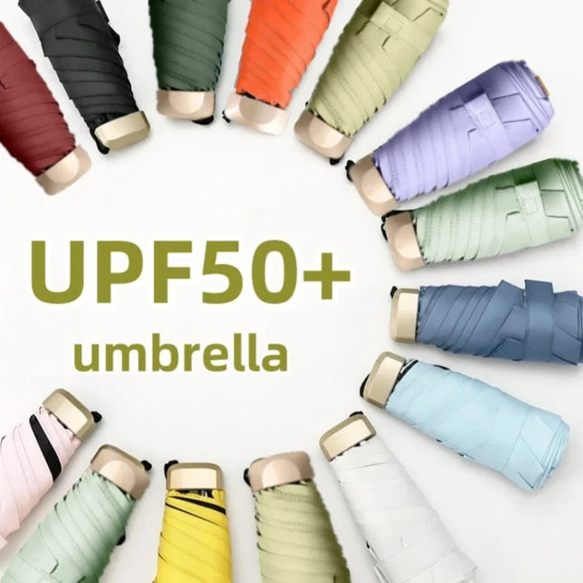 UPF50+ Umbrella Mini Pocket Sun Shade Umbrella Portable Vinyl Folding