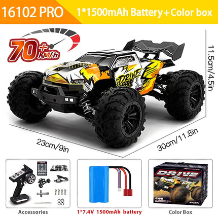16103PRO 2.4GHz 70KM/H Professional RC Car: Brushless Motor, 1:16