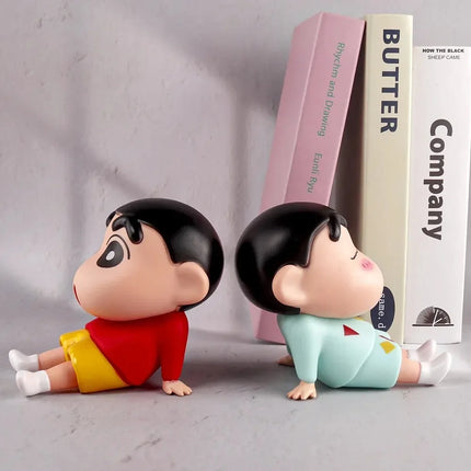 Crayon Shin-Chan Figures Phone Holder Kawaii Anime Desktop Ornaments