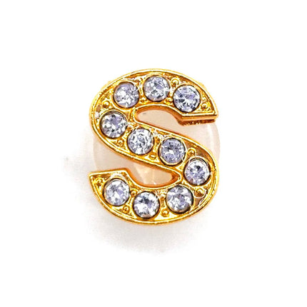 1-26Pcs Fashion Gold Letters Metal Shoe Charms Accessories Garden Shoe