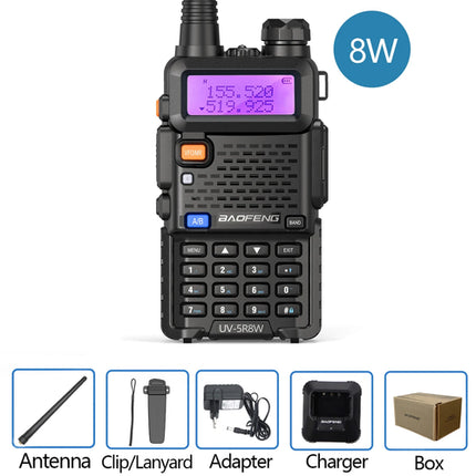 Baofeng Walkie Talkie UV 5R 5W 8W Dual Band Ham Two Way Radio Vhf Uhf