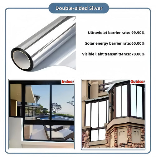 Silver Sunscreen Insulation Film Glass Sticker Anti-Peeping Anti-Light