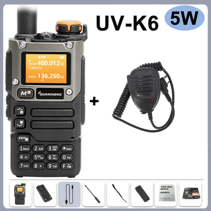 Quansheng UV-K6 Walkie Talkie 5W Air Band Radio Type C Charge UHF VHF