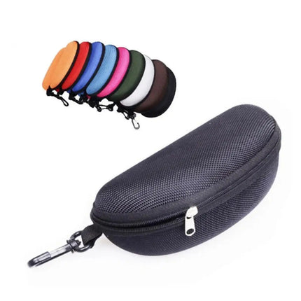 1pc Portable Sunglasses Case Protector Oxford Cloth Hard EVA Zippered