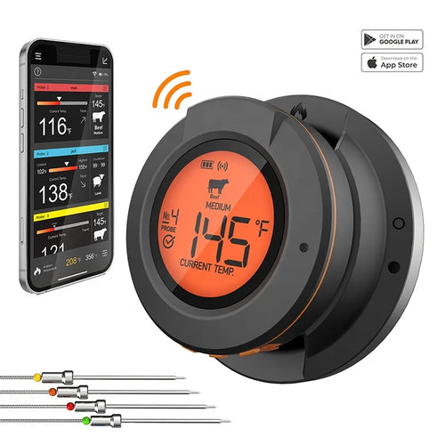 Food Cooking Bluetooth Wireless BBQ Remote Thermometer Probes Smart