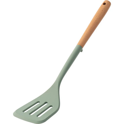 NEW Silicone Spatula Non Stick Pan Wooden Handle Silicone Vegetable