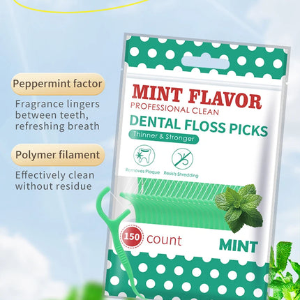 Clearance_600pcs Mint Dental Floss Sticks - Portable ultra-Fine Bagged