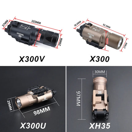 Tactical Surefir X300 X300U Ultra X300V XH35 Metal Pistol Gun Strobe