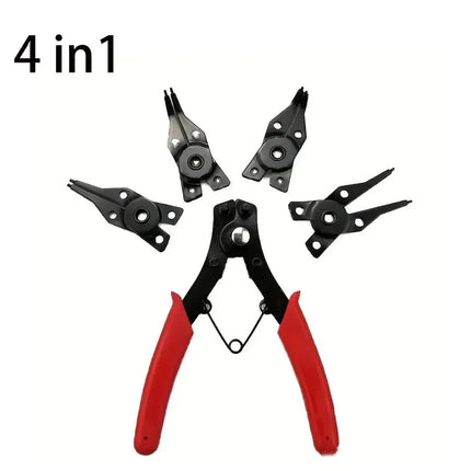 4-In-1 Circlip Pliers Set Snap Ring Pliers Multi Crimp Removable Plier