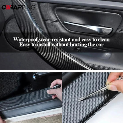 3D Carbon Fiber Car Sticker Anti-Scratch Waterproof Carbon Fiber Auto