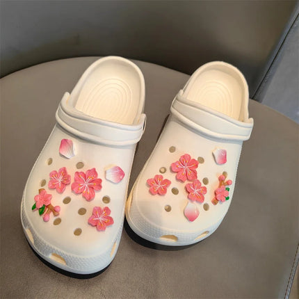 Purple Flowers Shoe Charms Designer DIY Cute Shoes Decaration Party