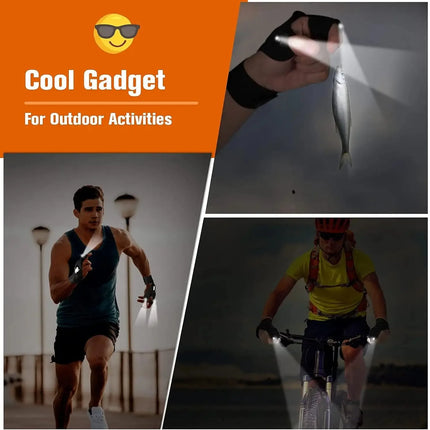 LED Half Finger Glove for Men Women Outdoor Waterproof Night Fishing