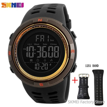 SKMEI 1251 Sports Digital Watch for Men Waterproof Military Electronic