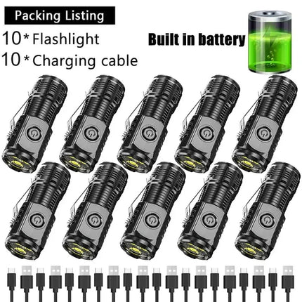 Super Bright Mini 3LED Flashlight With Pen Clip And Tail