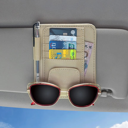 Car Sun Visor Organizer Multi-Pocket Business Card Storage Management