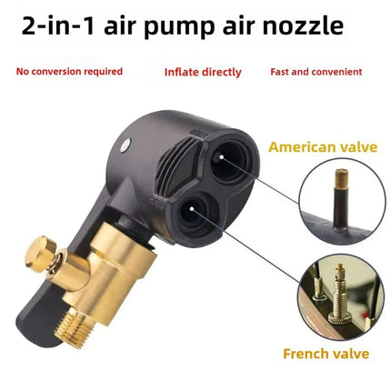 2-In-1 Bicycle Pump Nozzle Hose Adapter Inflatable Pump Motorbike Air
