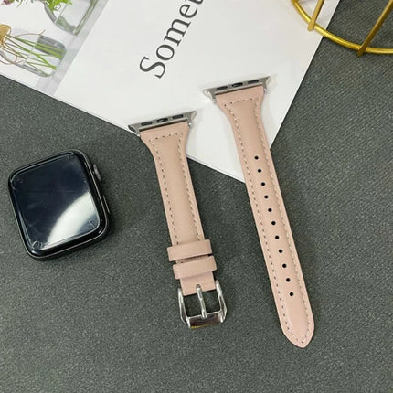 Leather Slim Strap for Apple Watch Band 44mm 40mm 41mm 45mm 38mm 42mm
