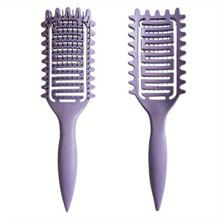 3 in 1 Curl Define Styling Brush Hollow Out Detangling Hair Brush