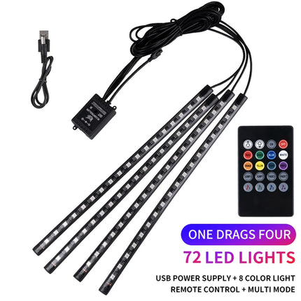 Neon LED Car Interior Ambient Foot Strip Light Kit Accessories RGB