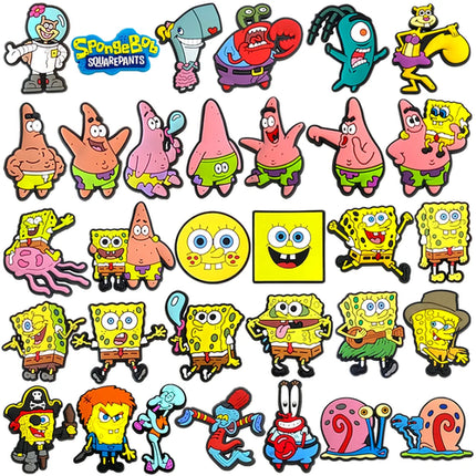 20pcs/set Shoe Charms DIY Spongebob Accessories For PVC Decorations