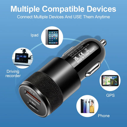 66W USB Car Charger Type C Fast Charging Phone Adapter For Xiaomi