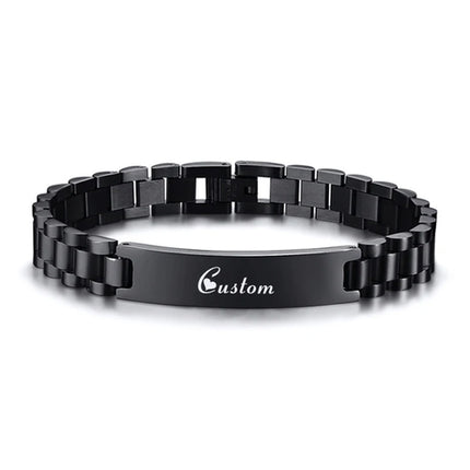 Personalized Engrave ID Bracelet for Men Wristband Stainless Steel