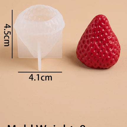 3D Strawberry Aromatherapy Candle Silicone Mold DIY Handmade Romantic