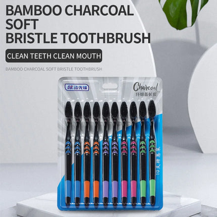 Cross Border Jianpai Soft Bristle Toothbrush Adult Bamboo Charcoal