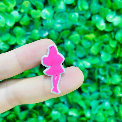 17PCS Cartoon Miniso Disney Barbie Girl Car Coat Bow Lips PVC Shoe