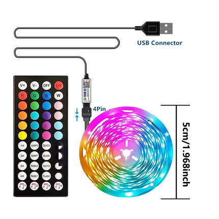 5M-30M 5V TV backlight Led strip light RGB with 44-key remote control