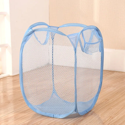Foldable Color Mesh Clothes Dirty Clothes Basket Household Mesh Dirty