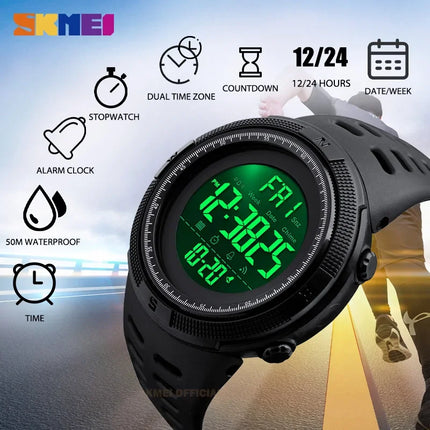 SKMEI 1251 Sports Digital Watch for Men Waterproof Military Electronic