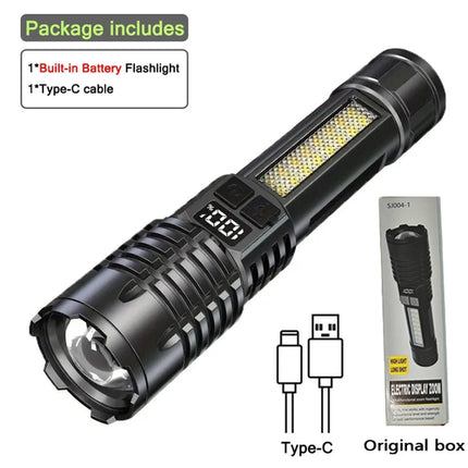 Portable Rechargeable High Power LED Flashlights With Display Screen