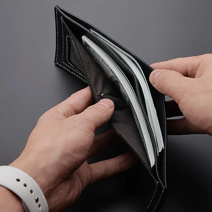 Personalized Men's Vintage Wallet - Custom Name Engraved Bifold Short