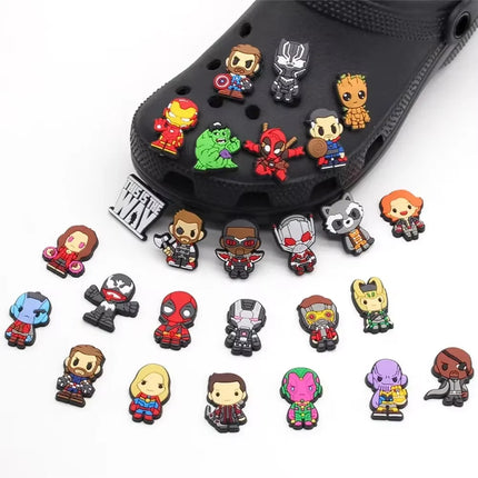 MINISO 27pcs Avenger Series Shoe Charms Set For Clogs Bogg Bag Bubble