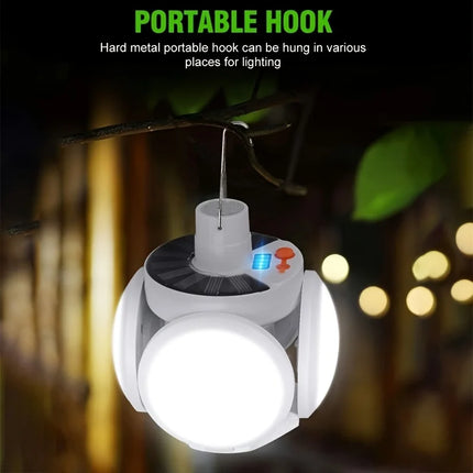 Solar/USB Rechargeable LED Bulb Light Outdoor Folding Light Portable