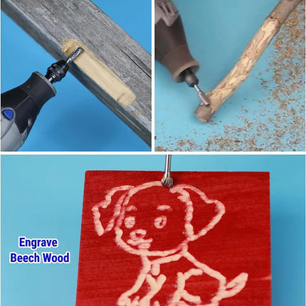 10PCS Carbide Burr Set Compatible with Dremel 1/8" Shank Die Grinder