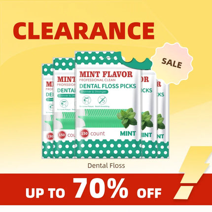 Clearance_600pcs Mint Dental Floss Sticks - Portable ultra-Fine Bagged