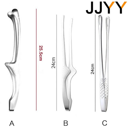 JJYY 304 Stainless Steel Food Tongs Long Handle Non-Slip Barbecue