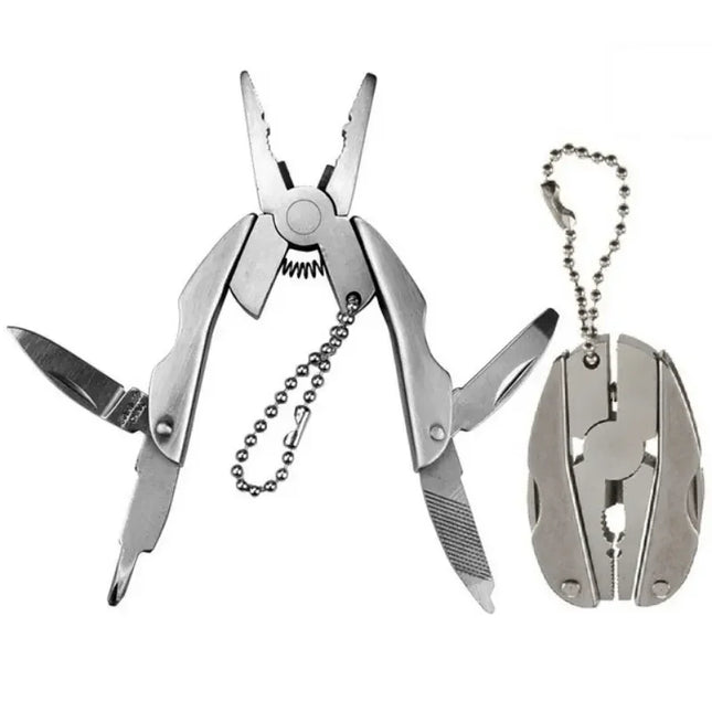 Portable Stainless Steel Multi-Tool Pliers Knife Keychain Screwdriver