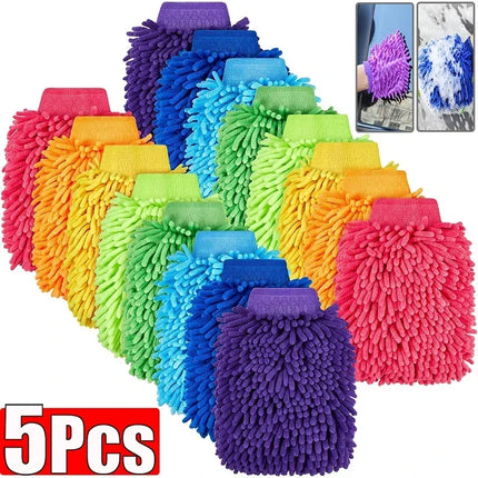 Car Wash Gloves Chenille Coral Fleece Gloves Washing Wiper Car
