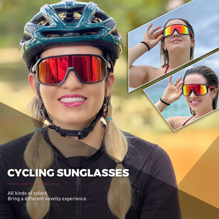 SCVCN New Cycling Glasses Bike Sunglasses Men UV400 Eyewear Outdoor