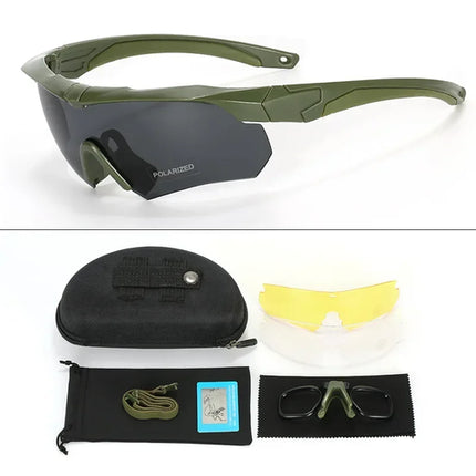 Military Tactical Goggles CS Airsoft Windproof Shooting Glasses HD 3