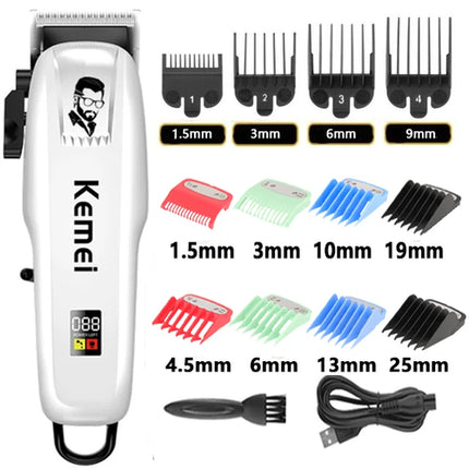 Kemei Professional Hair Clipper Rechargeable Hair Trimmer For Men