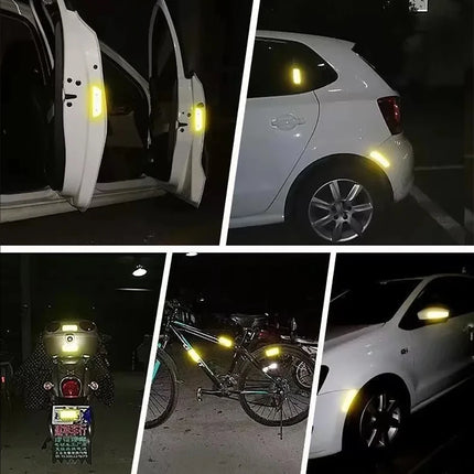 10PCS 3*8CM Car Reflector Safety Strip Stickers Auto Bumper bodywork