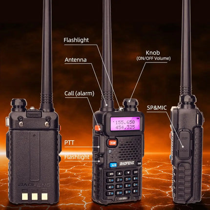 1/2X Baofeng UV-5R 8W Tri-Power Walkie Talkie High Power Dual Band