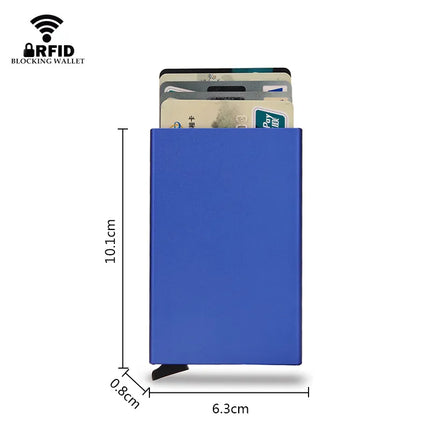 Rfid Smart Wallet Card Holder Metal Thin Slim Men Women Wallets Pop Up