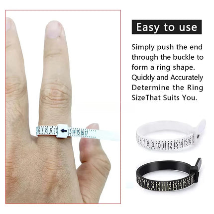 1-17 US Size Ring Sizer Measuring Set Reusable Finger Size Gauge