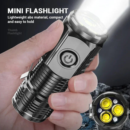 Super Bright Mini 3LED Flashlight With Pen Clip And Tail