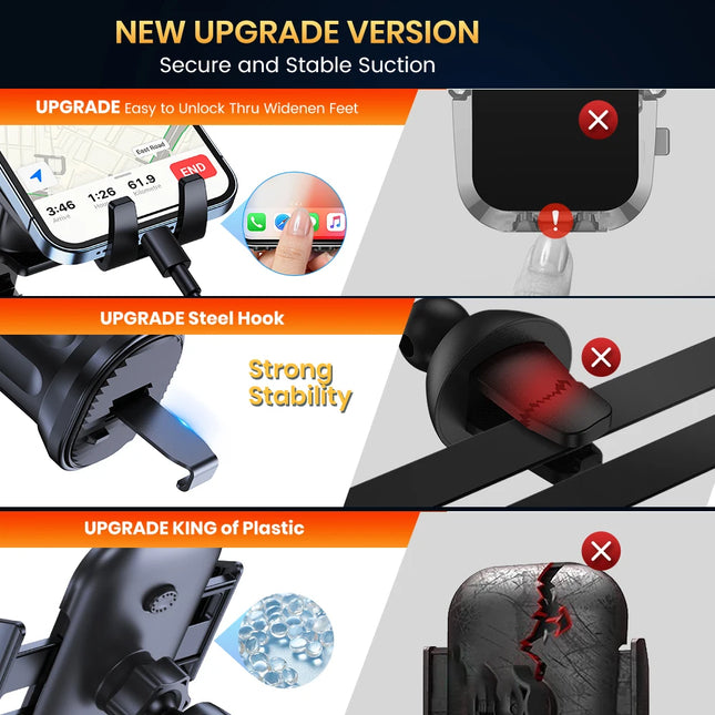 Car Phone Holder Mount,TOPK Upgrade Auto Locking Universal Phone Stand
